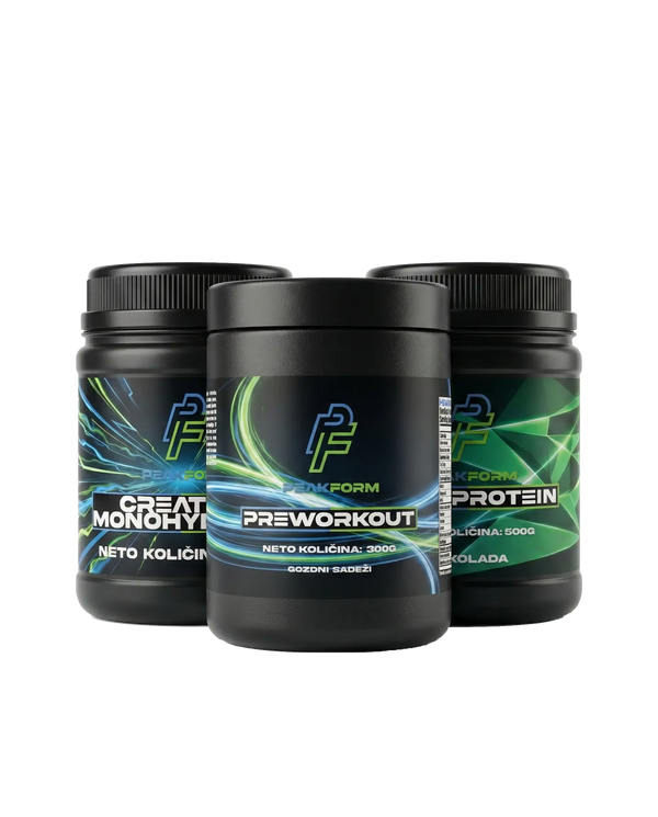 Performance Stack – whey + kreatin + pre-workout