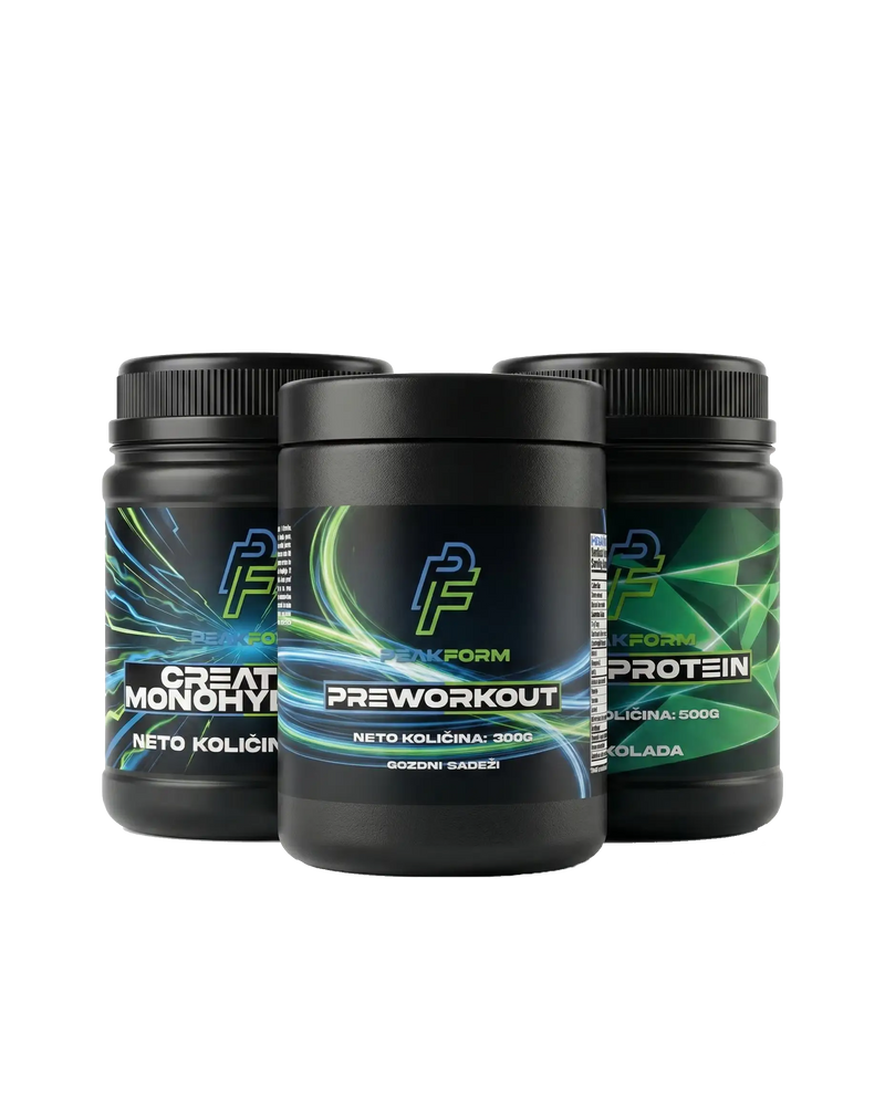 Performance Stack – whey + kreatin + pre-workout